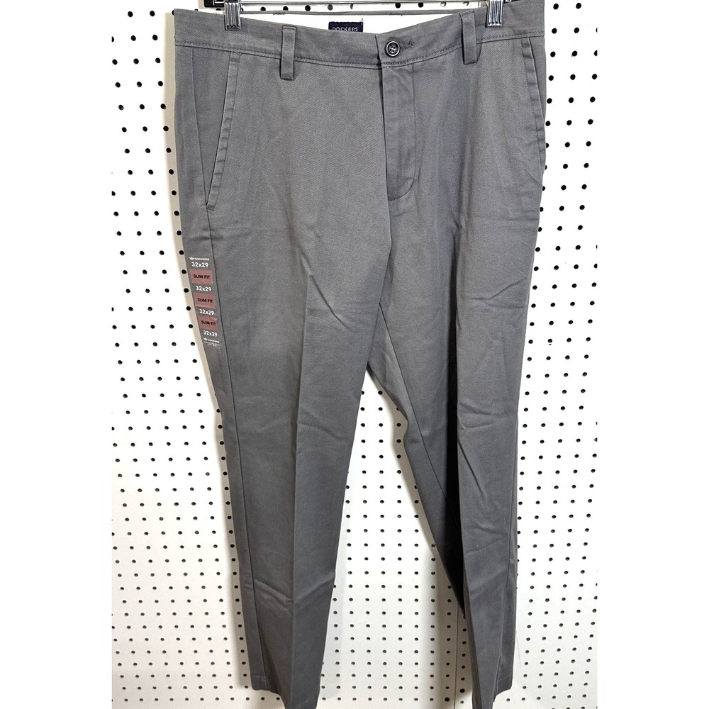 Dockers Men's Gray Easy Khaki Pants Slim Fit Stretch No Wrinkle Nwt SZ 32/29